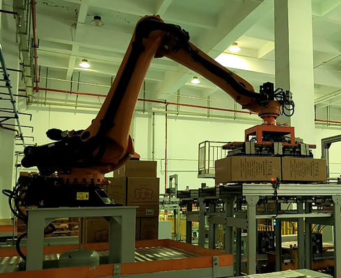 Operasi Palletizing dengan Robot Palet Stacking Repeatability Combination